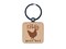 The Fluffy Butt Hut Chicken Coop Engraved Wood Square Keychain Tag Charm